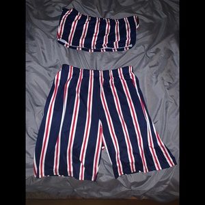 Two piece biker short set